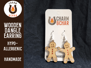 Gingerbread Man Dangle Earring - Christmas Fashion Earring - Dangle Earring - Charm and Char